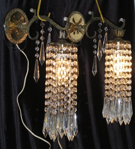 Vintage sconces french brass - 2,
