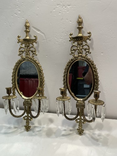 Vintage pair brass oval - vintage,